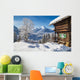 Winter Alps Mountain Chalet Wall Decal