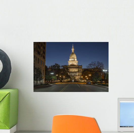 Michigan Capital Night Wall Decal