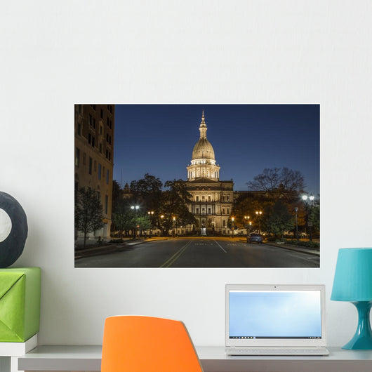 Michigan Capital Night Wall Decal
