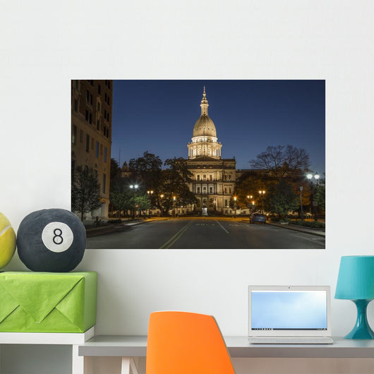Michigan Capital Night Wall Decal