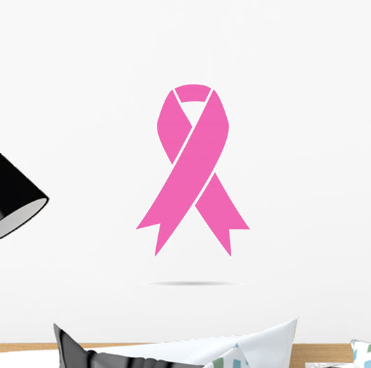 Pink Ribbon with Shadow Wall Decal