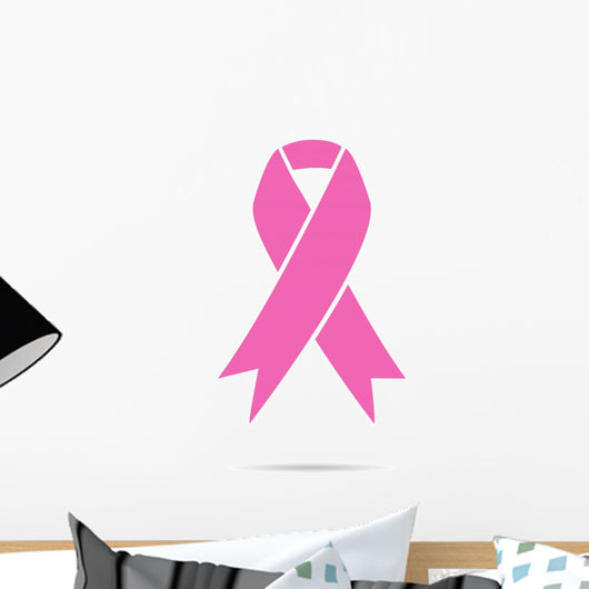 Pink Ribbon with Shadow Wall Decal