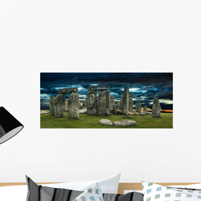 Stonehenge Wall Mural shown on a wall