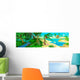 Cartoon Jungle and Sea Wall Decal Panoramic
