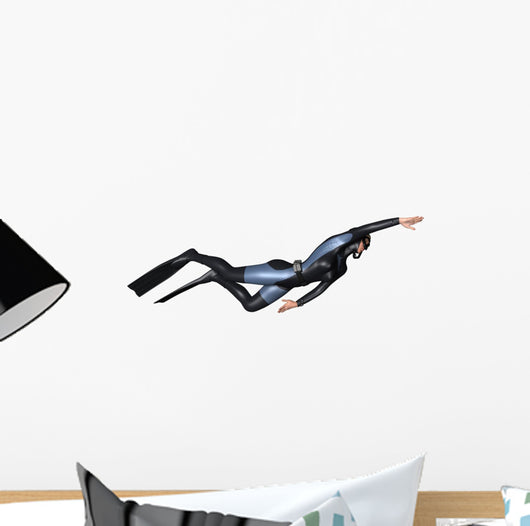 Female Diver Wall Decal