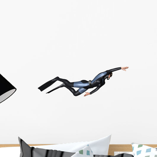 Female Diver Wall Decal