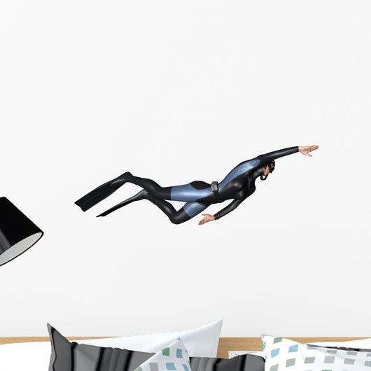 Female Diver Wall Decal