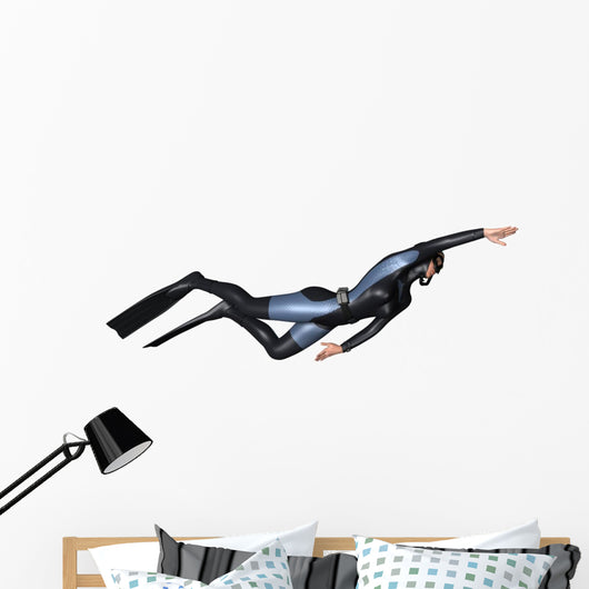 Female Diver Wall Decal