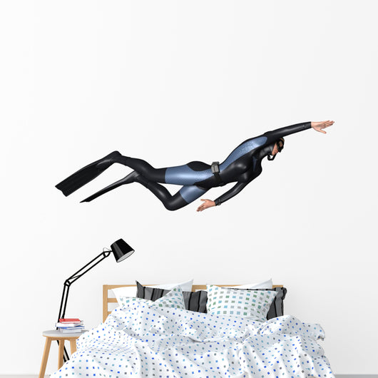 Female Diver Wall Decal