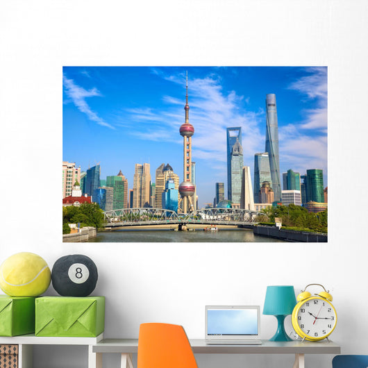 Shanghai Skyline Wall Decal