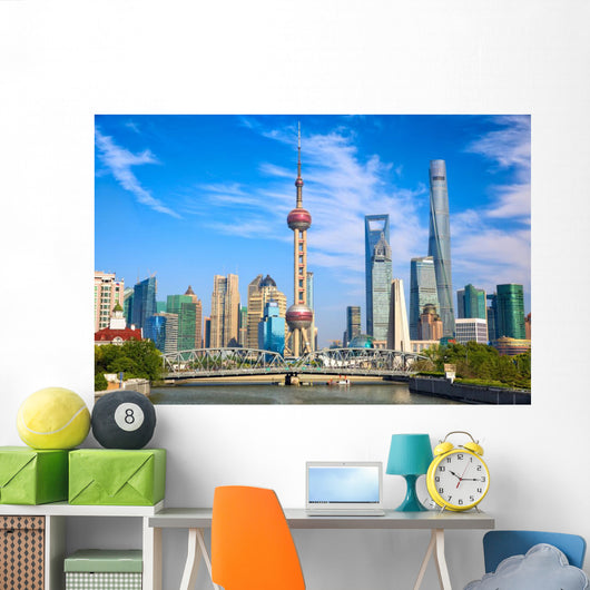 Shanghai Skyline Wall Decal