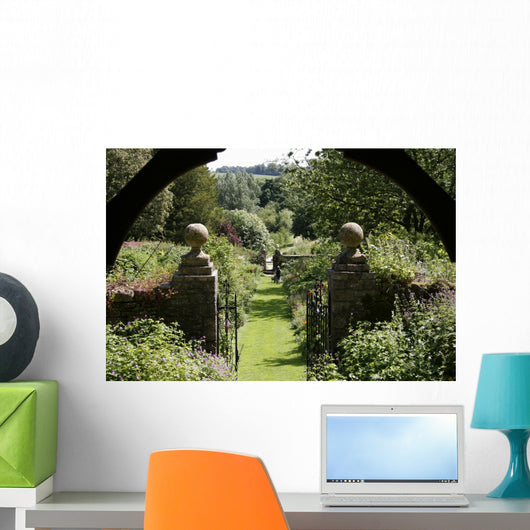 English Garden from Gazebo Wall Decal
