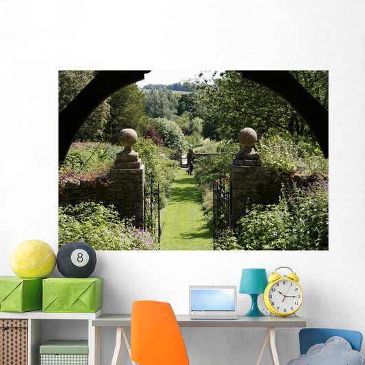 English Garden from Gazebo Wall Decal
