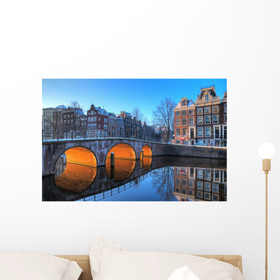 Beautiful Early Morning Winter Wall Decal shown on a wall