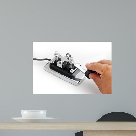 Vintage Morse Telegraph Key Wall Decal