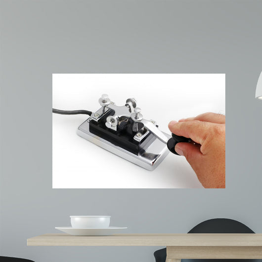 Vintage Morse Telegraph Key Wall Decal