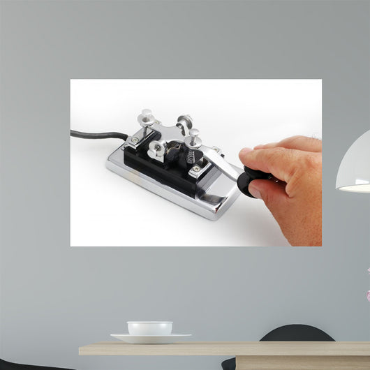 Vintage Morse Telegraph Key Wall Decal
