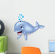 Cartoon Funny Blue Whale Wall Decal