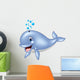 Cartoon Funny Blue Whale Wall Decal