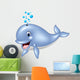 Cartoon Funny Blue Whale Wall Decal