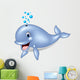Cartoon Funny Blue Whale Wall Decal