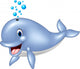 Cartoon Funny Blue Whale Wall Decal