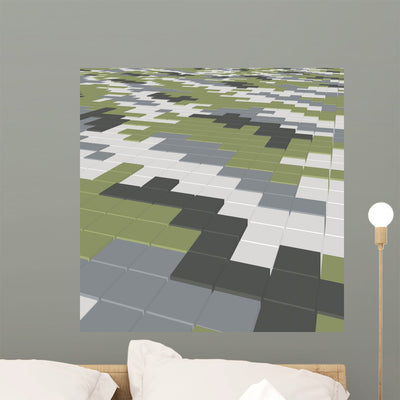 Digital Camouflage Wall Decal shown on a wall