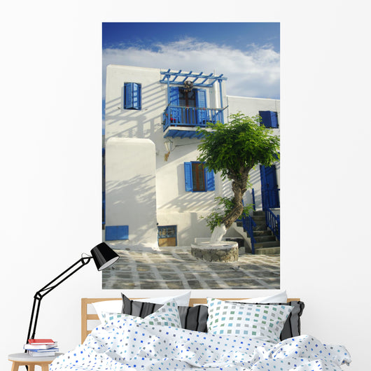 Whitewashed House Mykonos Wall Decal