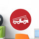 Vector Illustration Fire Engine Wall Decal