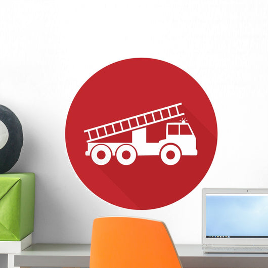 Vector Illustration Fire Engine Wall Decal