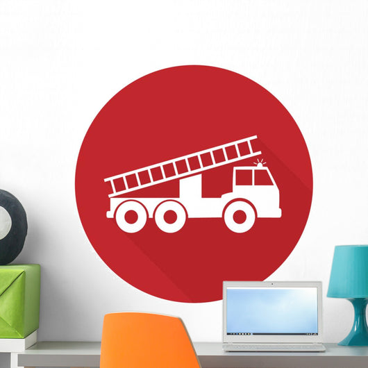 Vector Illustration Fire Engine Wall Decal