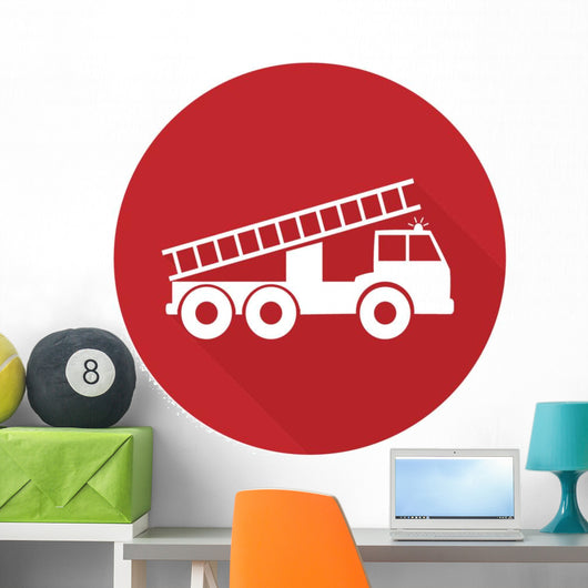 Vector Illustration Fire Engine Wall Decal