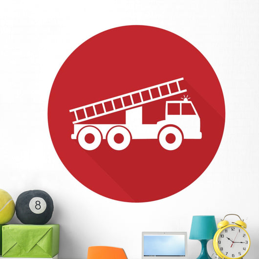 Vector Illustration Fire Engine Wall Decal