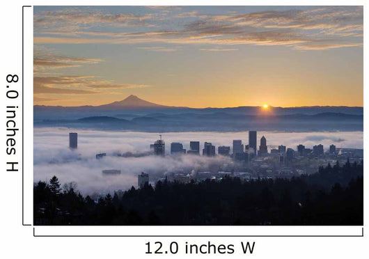 Sunrise over Foggy Portland Wall Decal