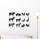 Farm Animals Butchery Silhouettes Wall Decal Sticker Set