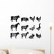 Farm Animals Butchery Silhouettes Wall Decal Sticker Set