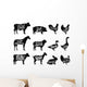 Farm Animals Butchery Silhouettes Wall Decal Sticker Set