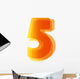 One Orange Number 5 Wall Decal