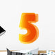 One Orange Number 5 Wall Decal