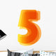 One Orange Number 5 Wall Decal