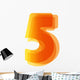 One Orange Number 5 Wall Decal