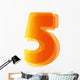 One Orange Number 5 Wall Decal