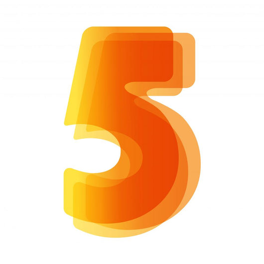 One Orange Number 5 Wall Decal
