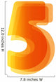 One Orange Number 5 Wall Decal