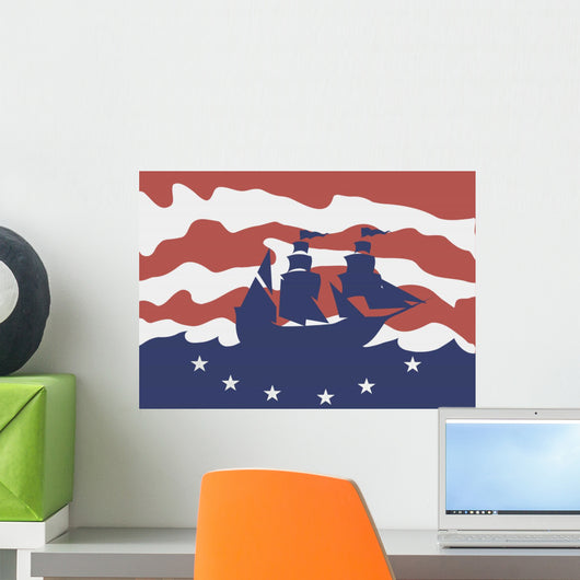 Sailing Ship Columbus Day Wall Decal