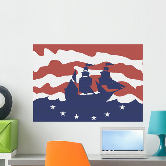 Sailing Ship Columbus Day Wall Decal