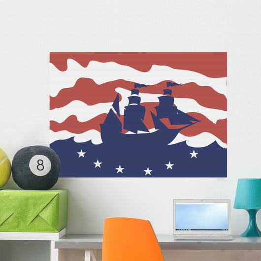 Sailing Ship Columbus Day Wall Decal