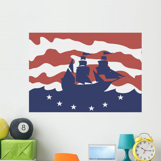 Sailing Ship Columbus Day Wall Decal