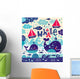Cartoon Whale and Fish Wall Decal