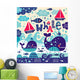 Cartoon Whale and Fish Wall Decal